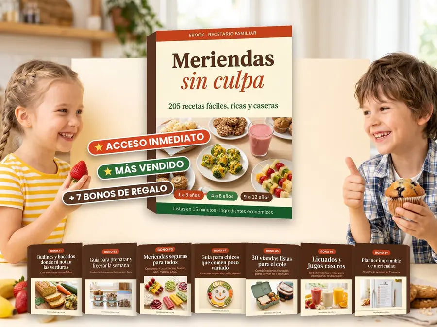 Recetario Meriendas sin culpa y sus 7 bonos