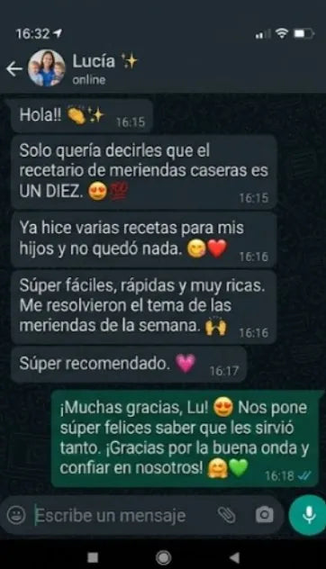 Testimonio de Lucía por WhatsApp
